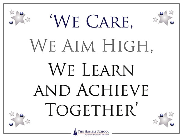 'We Care, We Aim High, We Learn and Achieve Together'